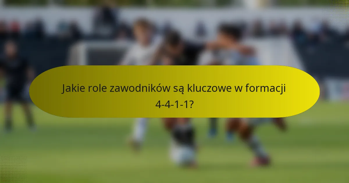 Jakie role zawodników są kluczowe w formacji 4-4-1-1?